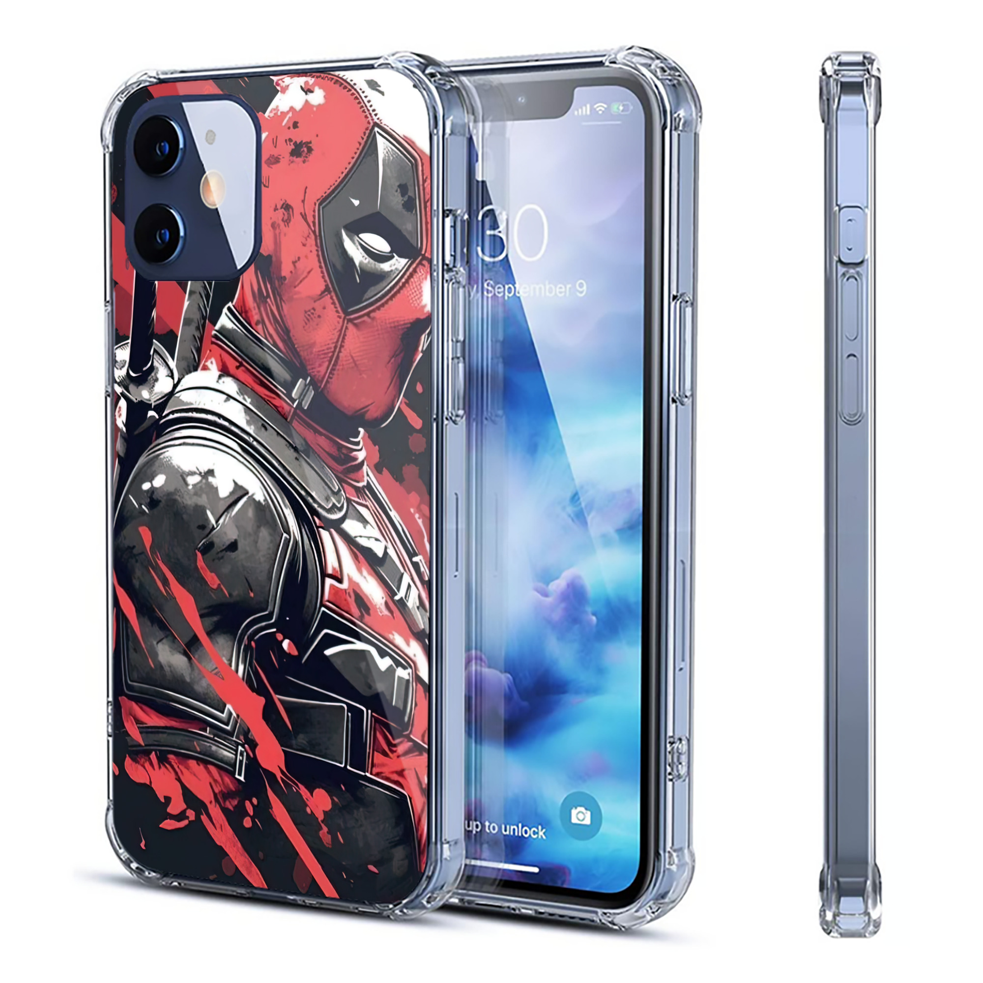 （画像用） Deadpool デッドプール 【iPhone 12シリーズ対応】透明スマホケース（クリアソフトケース）